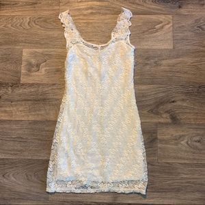 Free People White Foiled Again Bodycon Lace Dress